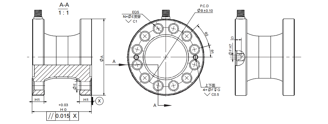 H2300系列雙法蘭柱式壓力傳感器
